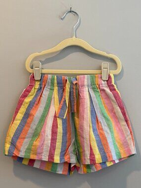 Crewcut Girls Rainbow Striped Drawstring Shorts - Size 7 - Like New!